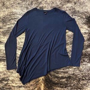 Banana Republic Women’s Navy Blue Asymmetrical Long Sleeve Top Size Small